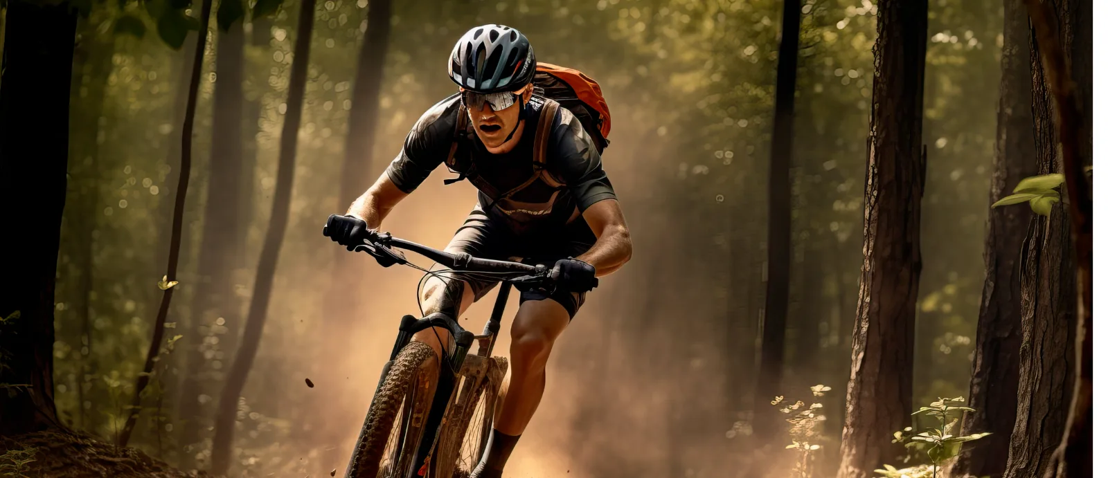biker in the forest