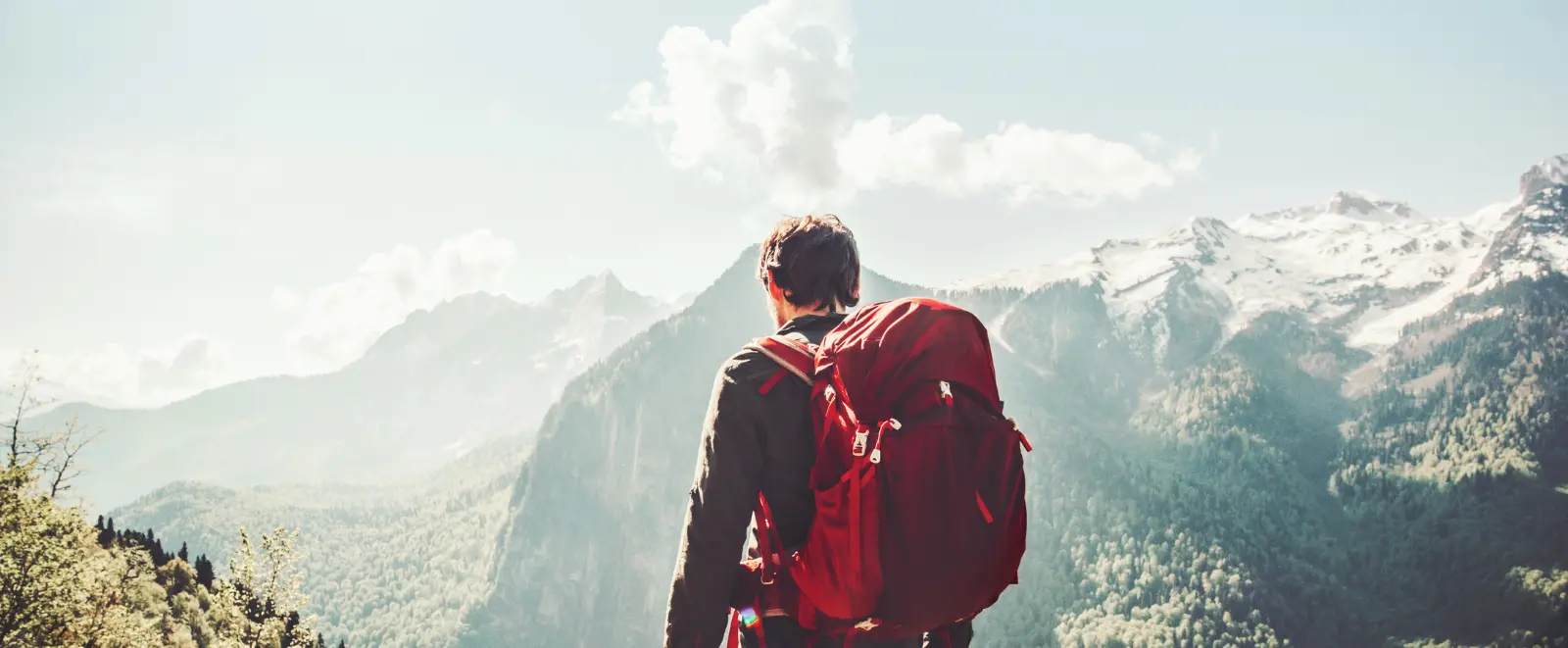 man hiking