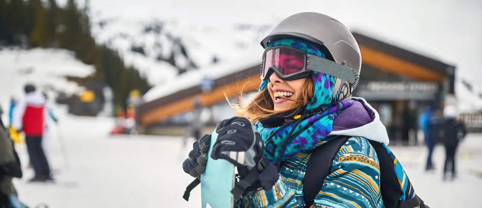woman snowboarding