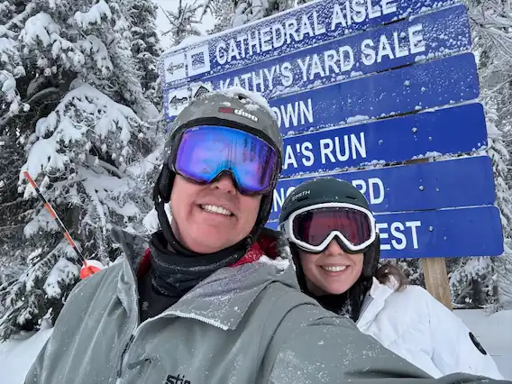 Dr. Skiing with his daughter