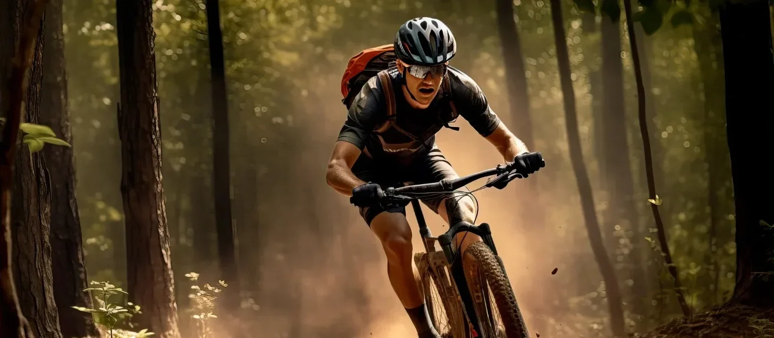 biker in the forest