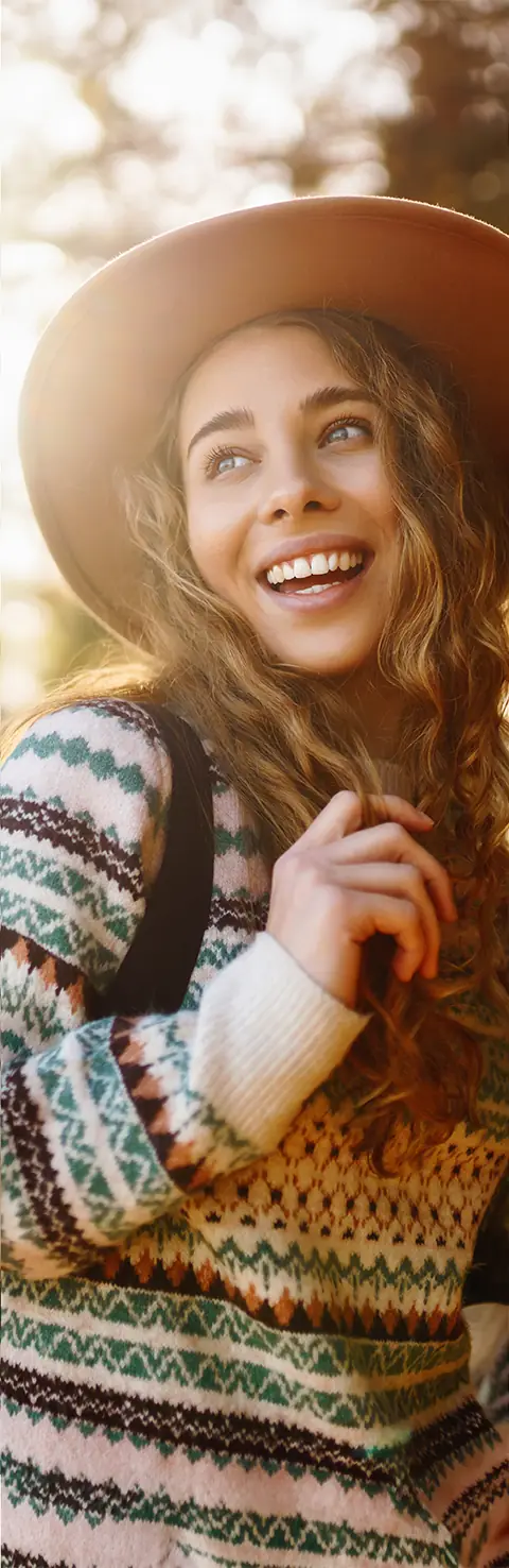 young female hiker enjoying the outdoors with visual clarity